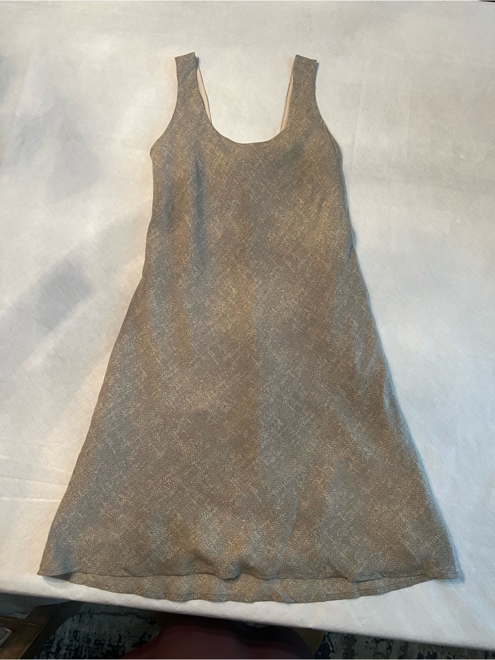 Vintage Banana Republic 100% Silk Scoop-Neck Tank Dress - Beige/Taupe - Size 2